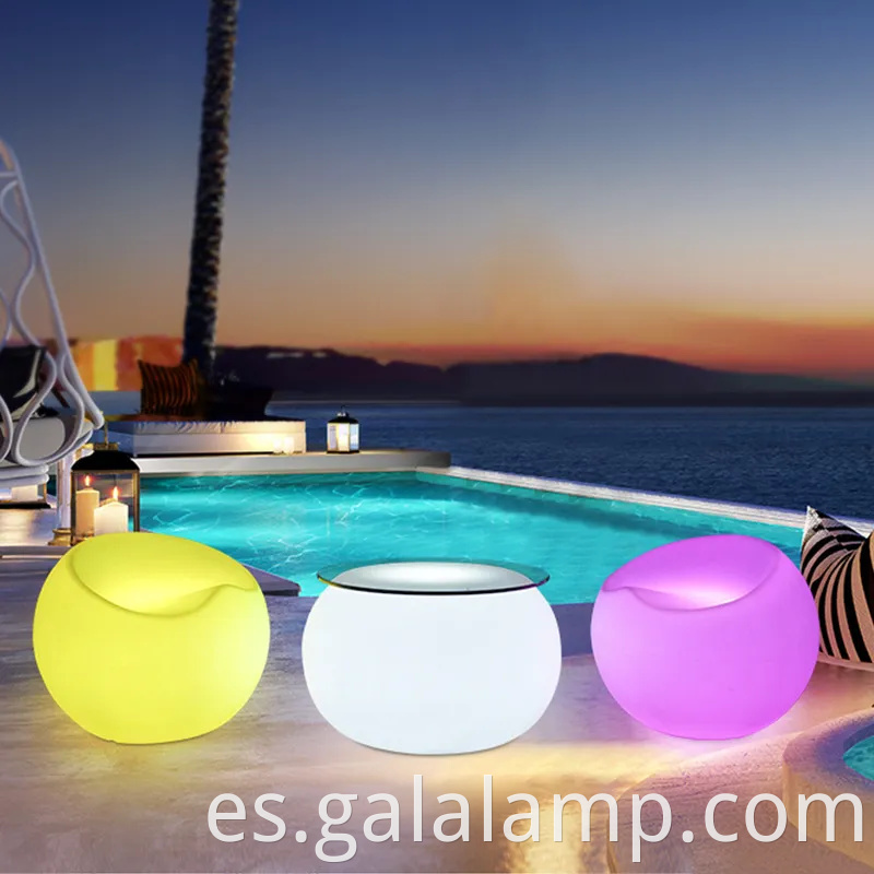 Silla redonda de iluminación LED moderna y mesa de mesa